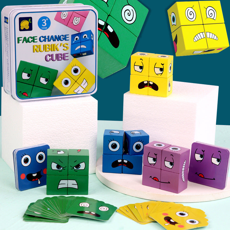 Face-Changing Magic Cube Building Blocks