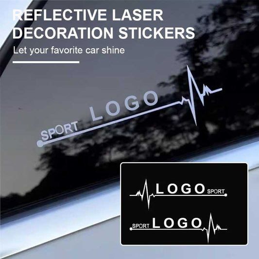 Reflective laser decoration stickers for car windows（1 pair）