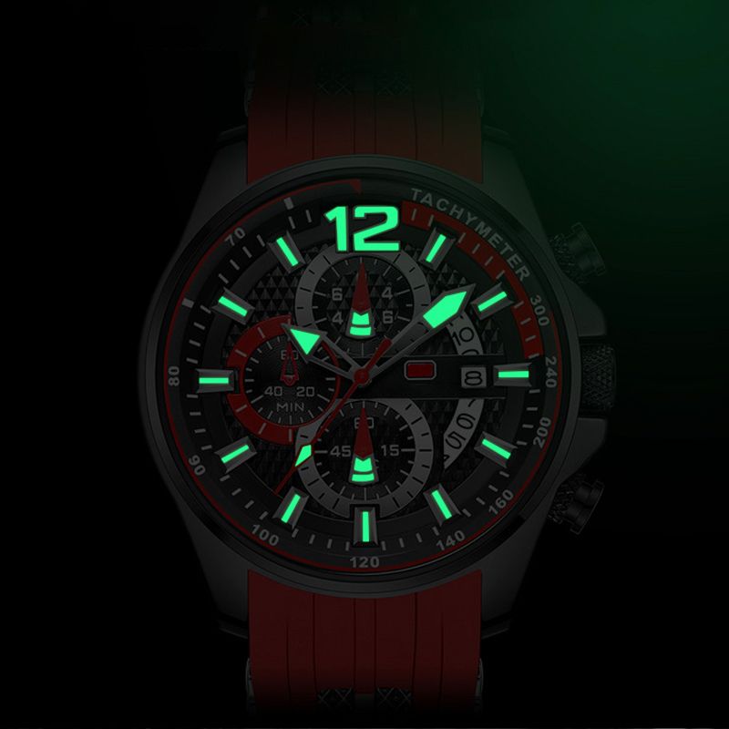 Wasserdichte Herren-Mode-Sportuhr mit Leuchtfunktion/waterproof quartz watch