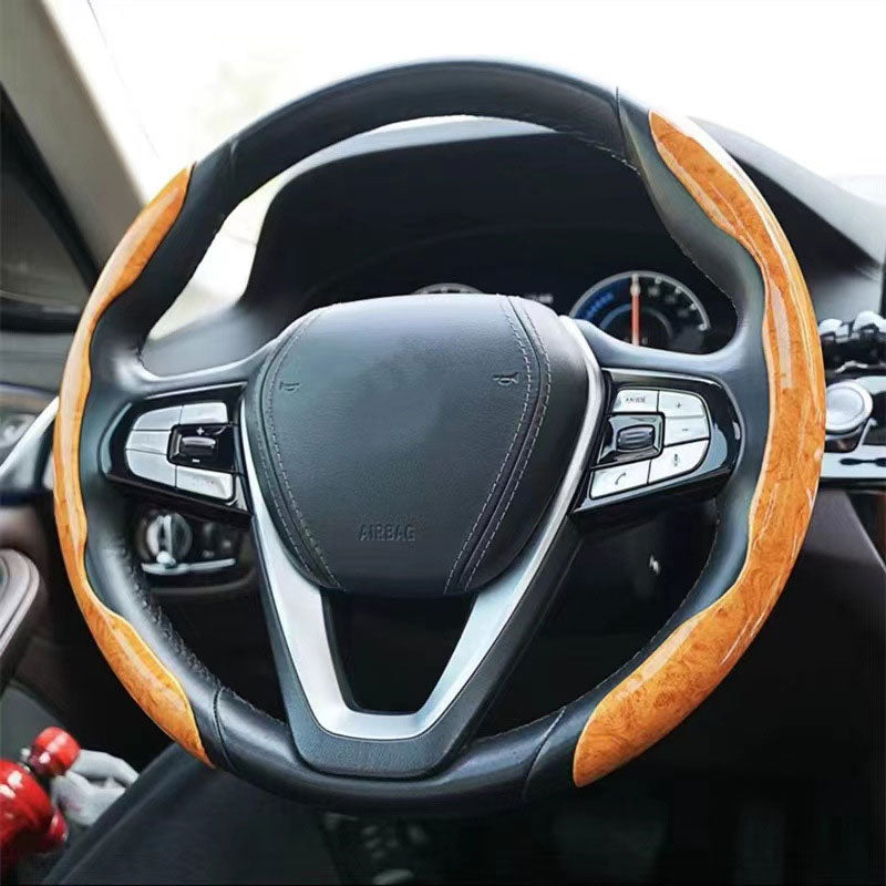 Car Wood Grain Steering Wheel Cover