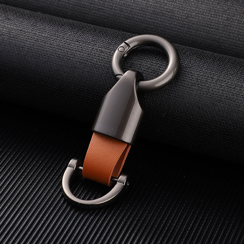 Vintage Cowhide Cord Leather Keychain