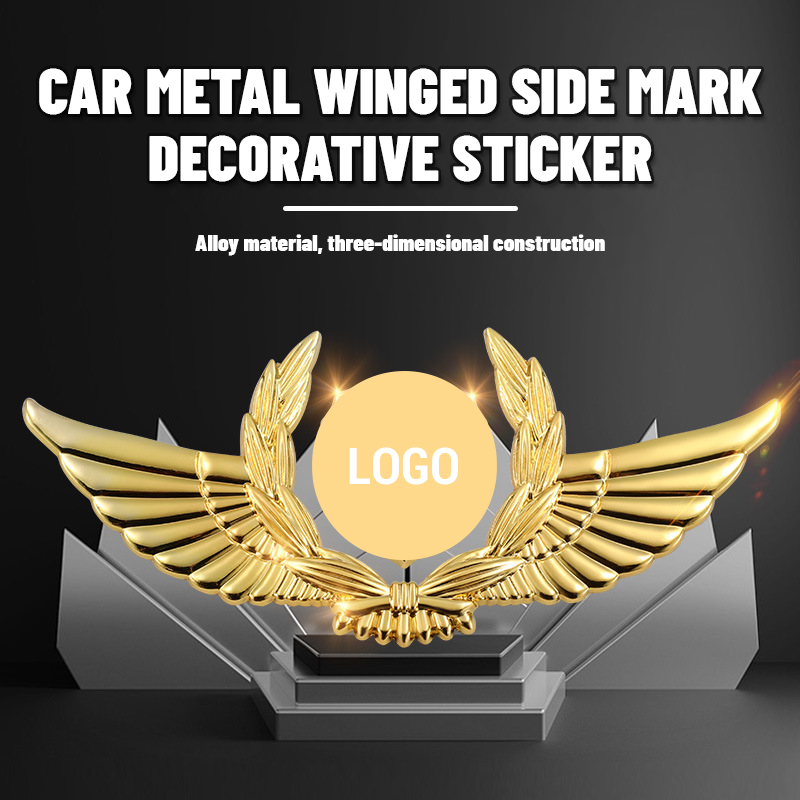 Car Metal Winged Side Mark Decorative Sticker