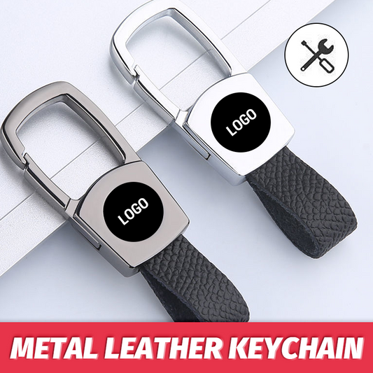 Metal Leather Keychain