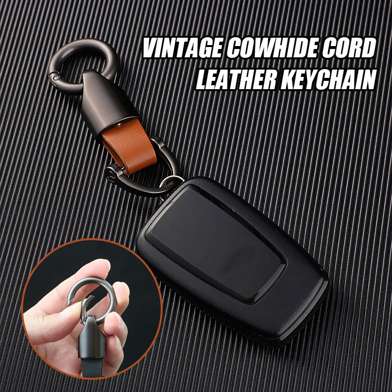 Vintage Cowhide Cord Leather Keychain