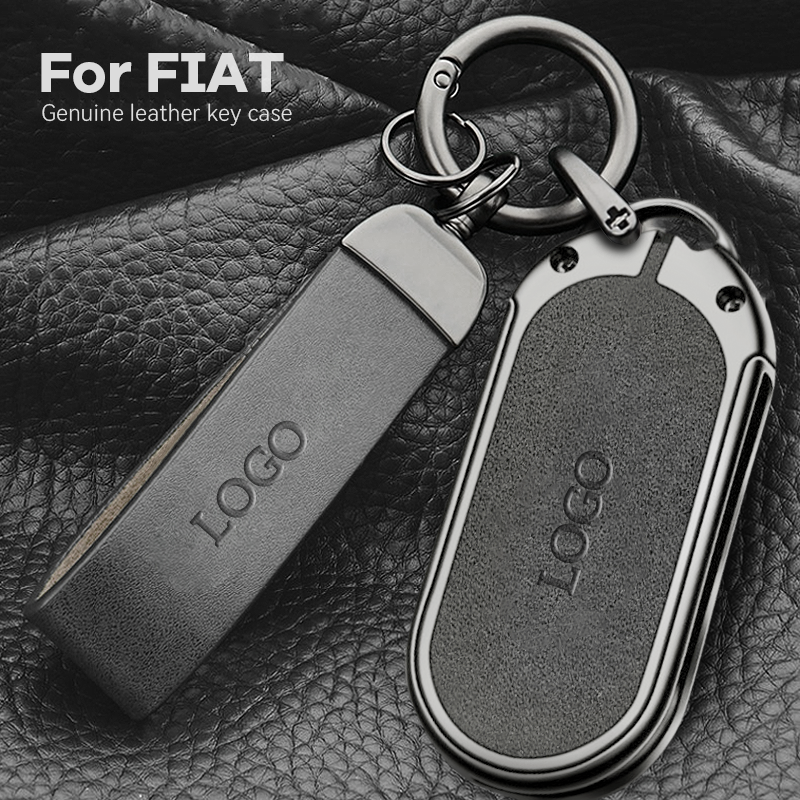 For Fiat Leather Keychain