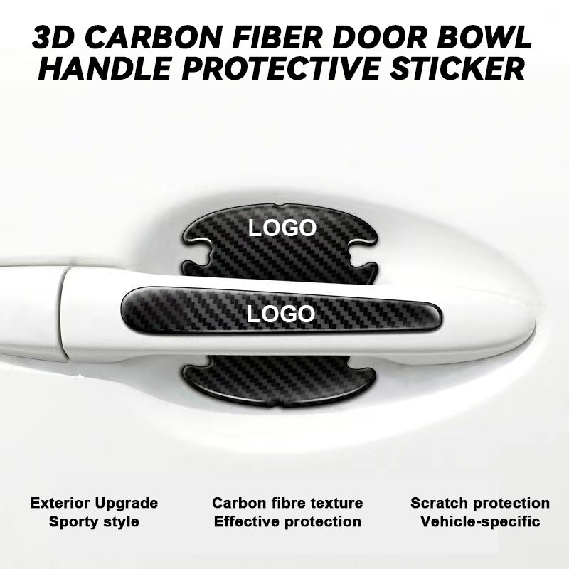 3D Carbon Fiber Door Bowl Handle Protective Sticker
