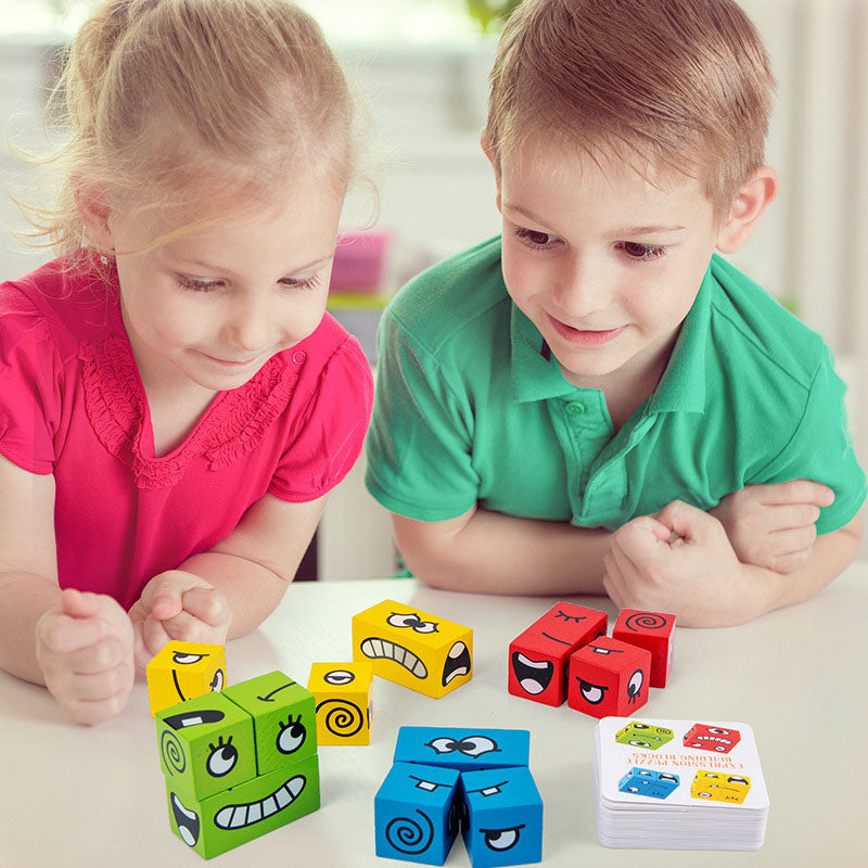 Face-Changing Magic Cube Building Blocks