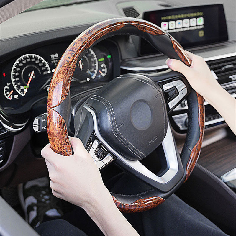 Car Wood Grain Steering Wheel Cover